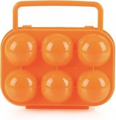 Fliex - opbergdoos eieren - lunchbox met handvat - 6 eieren houder - oranje