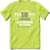 16 Jaar Legend T-Shirt | Zilver - Wit | Grappig Verjaardag en Feest Cadeau | Dames - Heren - Unisex | Kleding Kado | - Groen - XL