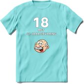 18 met 32 jaar ervaring T-Shirt | Grappig Abraham 50 Jaar Verjaardag Kleding Cadeau | Dames – Heren - Licht Blauw - XL