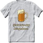 Ik Drink Bier Alsof Het Mijn Baan IsT-Shirt | Bier Kleding | Feest | Drank | Grappig Verjaardag Cadeau | - Licht Grijs - Gemaleerd - M