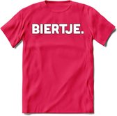 Biertje. T-Shirt | Bier Kleding | Feest | Drank | Grappig Verjaardag Cadeau | - Roze - L