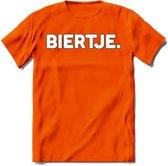 Biertje. T-Shirt | Bier Kleding | Feest | Drank | Grappig Verjaardag Cadeau | - Oranje - XXL