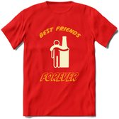 Best Friends Forever T-Shirt | Bier Kleding | Feest | Drank | Grappig Verjaardag Cadeau | - Rood - M