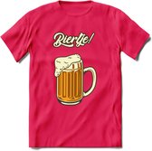 Biertje! T-Shirt | Bier Kleding | Feest | Drank | Grappig Verjaardag Cadeau | - Roze - S