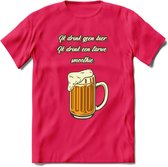 Ik Drink Geen Bier, Ik Drink Een Tarwe Smoothie T-Shirt | Bier Kleding | Feest | Drank | Grappig Verjaardag Cadeau | - Roze - XL