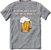 Ik Drink Bier Alsof Het Mijn Baan Is T-Shirt | Bier Kleding | Feest | Drank | Grappig Verjaardag Cadeau | - Donker Grijs - Gemaleerd - S