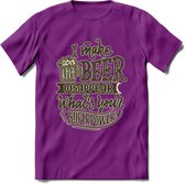 I Make Beer Disappear T-Shirt | Bier Kleding | Feest | Drank | Grappig Verjaardag Cadeau | - Paars - XXL