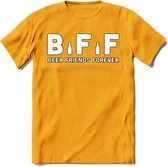 Beer Friends Forever T-Shirt | Bier Kleding | Feest | Drank | Grappig Verjaardag Cadeau | - Geel - M