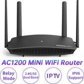 WIFI-router - 1200Mbps - Volledige poort - 2,4GHz/5GHz - Wifi-repeater - 4*6dBi - Externe antennes - Ondersteuning IPTV