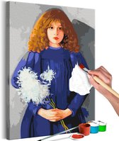 Doe-het-zelf op canvas schilderen - Girl With Chrysanthemums.