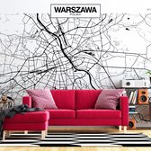 Zelfklevend fotobehang - Warsaw Map.