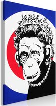 Schilderij - Queen of Monkeys (1 Part) Vertical.