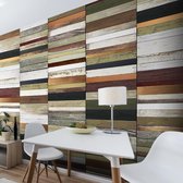 Fotobehang - Rainbow-colored wood tones.