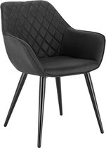 Kamyra® Ergonomische Eetkamerstoel met Armleuning - Eetkamerstoelen, Stoel, Kuipstoel, Loungestoel - Stof - Antraciet