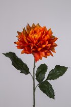 Kunstbloem - Dahlia - topkwaliteit decoratie - 2 stuks - zijden bloem - Oranje - 69 cm hoog