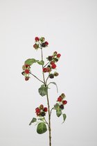 Kunsttak- Mulberry - topkwaliteit decoratie - 2 stuks - zijden bladeren - Rood - 78 cm hoog