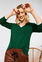 Street one pullover met v-hals Timeless Green