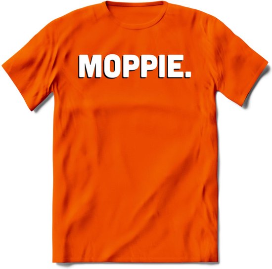 Moppie - Valentijn T-Shirt | Grappig Valentijnsdag Cadeautje voor Hem en Haar | Dames - Heren - Unisex | Kleding Cadeau | - Oranje - 3XL
