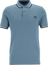 Fred Perry M3600 polo twin tipped shirt - heren polo - Ashblue / Snow White / Black -  Maat: 3XL
