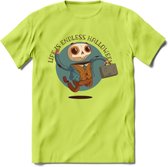 Casual skelet T-Shirt Grappig | Dieren halloween Kleding Kado Heren / Dames | Animal Skateboard Cadeau shirt - Groen - 3XL