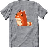 Schattige katten hypnose T-Shirt Grappig | Dieren poes Kleding Kado Heren / Dames | Animal Skateboard Cadeau shirt - Donker Grijs - Gemaleerd - L
