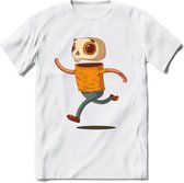 Casual skelet T-Shirt Grappig | Dieren halloween Kleding Kado Heren / Dames | Animal Skateboard Cadeau shirt - Wit - XXL