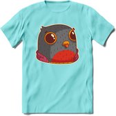 Casual duif T-Shirt Grappig | Dieren vogels Kleding Kado Heren / Dames | Animal Skateboard Cadeau shirt - Licht Blauw - L