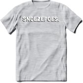 Snoezepoes - Valentijn T-Shirt | Grappig Valentijnsdag Cadeautje voor Hem en Haar | Dames - Heren - Unisex | Kleding Cadeau | - Licht Grijs - Gemaleerd - S