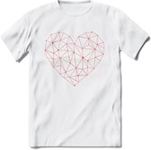 Hart - Valentijn T-Shirt | Grappig Valentijnsdag Cadeautje voor Hem en Haar | Dames - Heren - Unisex | Kleding Cadeau | - Wit - S