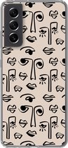 Convient pour la coque Samsung Galaxy S21 FE - Motifs - Lèvres - Line - Étui de téléphone en Siliconen