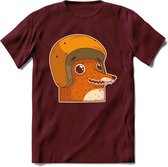 Safety fox T-Shirt Grappig | Dieren vos Kleding Kado Heren / Dames | Animal Skateboard Cadeau shirt - Burgundy - XXL