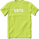 Sate - Snack T-Shirt | Grappig Verjaardag Kleding Cadeau | Eten En Snoep Shirt | Dames - Heren - Unisex Tshirt | - Groen - XXL