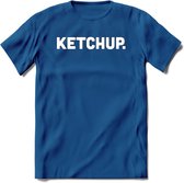 Ketchup - Snack T-Shirt | Grappig Verjaardag Kleding Cadeau | Eten En Snoep Shirt | Dames - Heren - Unisex Tshirt | - Donker Blauw - XL