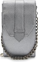 MOSZ    Telefoontasje Dames / Handtas -  Leer -  Metallic - Zilver