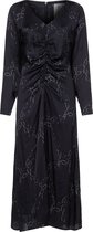 zoe karssen - dames -  jori midi-jurk met lange mouwen -  zwarte cirkelketting p - s