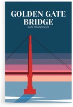 Walljar - Golden Gate Bridge United States II - Muurdecoratie - Poster
