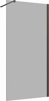 Inloopdouche 40x200 8mm Nano glas mat zwart serie Silvio Rookglas