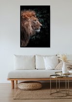 Poster Schilderij Brown Lion #2 - 70x100cm - Dibond | Aluminium | Kunst | HYPED.®  - 70x100cm - Premium Museumkwaliteit - Uit Eigen Studio HYPED.®