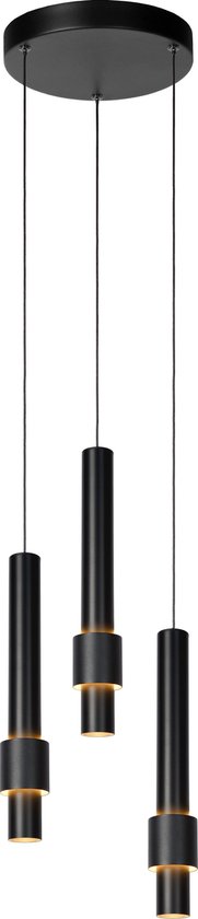 Lucide MARGARY - Hanglamp - Ø 28 cm - LED Dimb. - 3x4W 2700K - Zwart