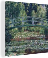 Canvas Schilderij The water-lily pond - Schilderij van Claude Monet - 90x90 cm - Wanddecoratie