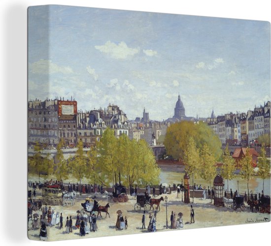 Canvas Schilderij De kade van het Louvre - Schilderij van Claude Monet - Wanddecoratie