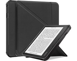 foto van Hoesje Geschikt voor Kobo Sage Hoesje Luxe Bescherm Case Trifold - Hoes Geschikt voor Kobo Sage Hoes Book Cover d blauw