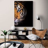 Poster Blue Eyes Tiger - Plexiglas - Meerdere Afmetingen & Prijzen | Wanddecoratie - Interieur - Art - Wonen - Schilderij - Kunst