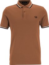 Fred Perry M3600 polo twin tipped shirt - heren polo - Court Clay / Ecru / Dark Graphite -  Maat: L