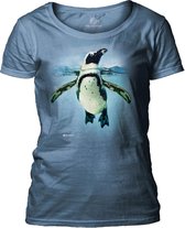 Ladies T-shirt Swiming Penguin M