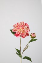 Kunstbloem - Dahlia Diva - topkwaliteit decoratie - 2 stuks - zijden bloem - Oranje - 57 cm hoog