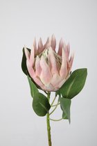 Kunstbloem - Koningsprotea - topkwaliteit decoratie - 2 stuks - zijden bloem - wit - 74 cm hoog