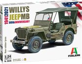 1:24 Italeri 3635 Willys Jeep MB 80e anniversaire 1941-2021 Kit plastique