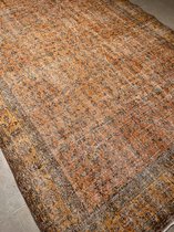 The Curious- Turks tapijt- Vintage- Handgemaakt- %100 wol- Bruin en Oranje 310x210 cm