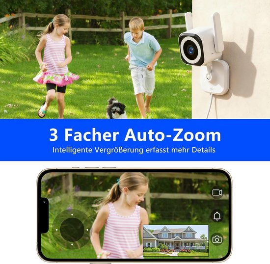 Beveiligingscamera Set - Binnen Buiten Camera - Huis Bewaken - Automatische Zoom - 2 Stuks - Wit — afbeelding 3